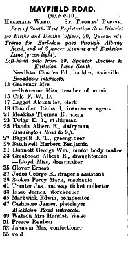 Mayfield Road 1912 Directory p1
